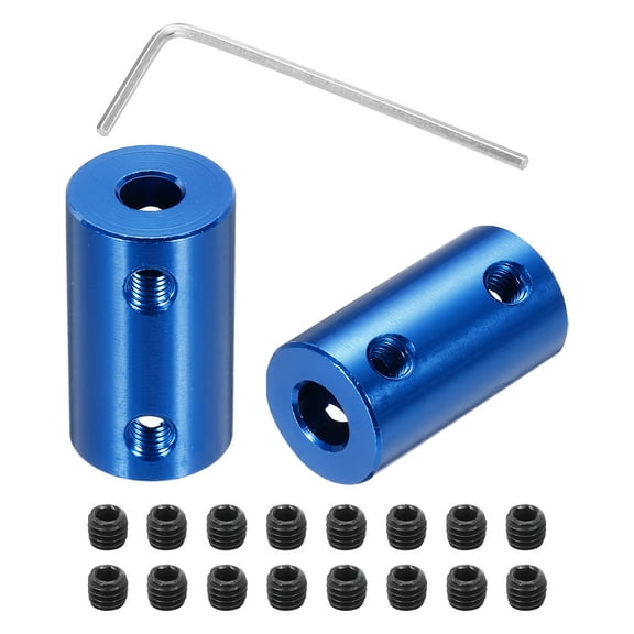 4 Pcs 4mm to 4mm Shaft Coupler Connector L25mm x D14mm Rigid Coupling Set with 16 Screws & Hex Wrench