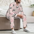 thumbnail image 7 of Salouo Cute Cartoon Panda Print Button-Front Long Sleeve Pajama Set for Men, Soft 2Pjs Men's Long Sleeve Sleepwear-XX-Large, 7 of 7