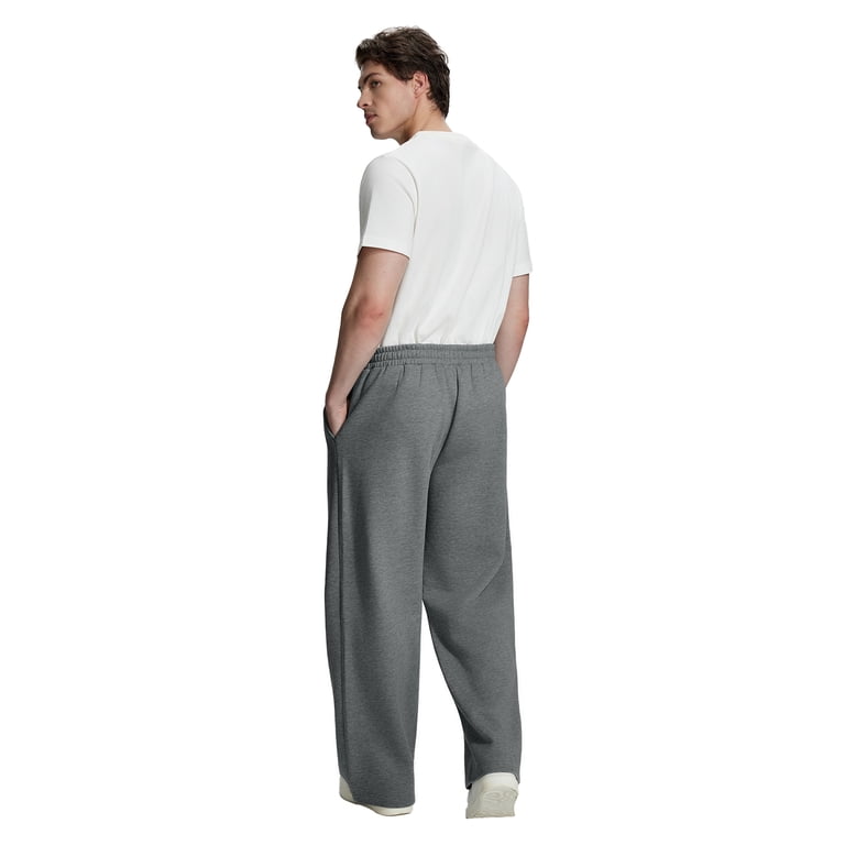 FEDTOSING Mens Fleece Lined Baggy Sweatpants, Wide Leg, Elastic