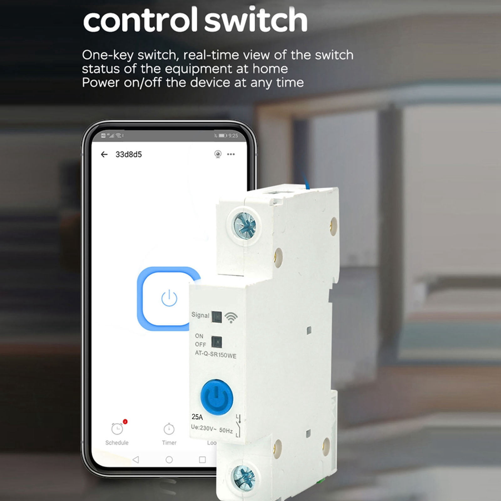 50a WIFI Intelligent Circuit Breaker 1P DIN ​Rail Switch Ewelink APP Control Compatible With  And  Assitant Voice Control For Home Automation