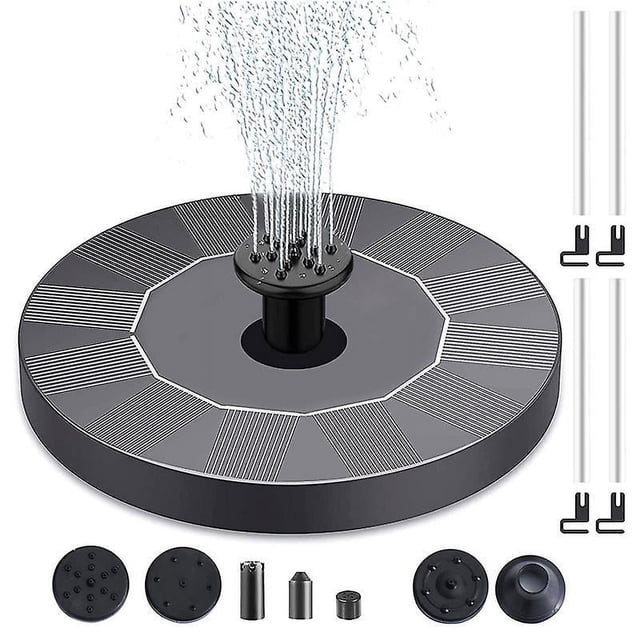 Fuente solar flotante para exteriores, bomba solar para estanque con batería, para jardín, acuario, estanque, fuente para pájaros (1,4 W)