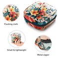 thumbnail image 3 of 1Pc Cute Period Bag Menstrual Cup Pouch, Large Storage Bag Sanitary Purse for Sanitary Napkin Pads, Garden Vintage Background Watercolor Flowers Pads Organizer for Girls Women, 3 of 6