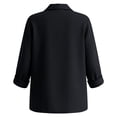 thumbnail image 4 of Sheghy Tops for Women Women's Loose and and Linen Shirt with Long Sleeves Turndown Collar Top/shirt Black S, 4 of 5