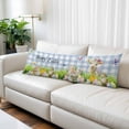 thumbnail image 2 of Easter Body Pillow Covers 20"x54", Spring Bunny Sheep Floral Eggs Botanical Blue Check Soft Brushed Microfiber Breathable Throw Pillow Covers, Decorative Pillowcase with Zipper for Couch Sofa Bedroom, 2 of 9
