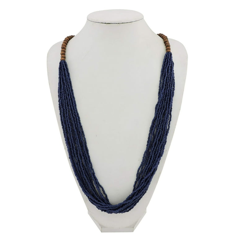 Bocar Long Casual Multi Strand Handmade Beaded Statement Necklace