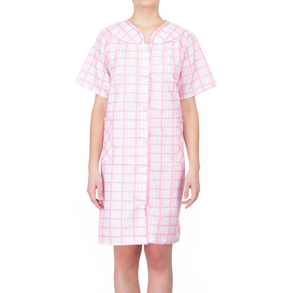 cotton housecoat with snaps