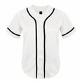 thumbnail image 6 of TOPTIE Women's Baseball Jersey Hip Hop Hipster Button Down Baseball T-Shirt-white black-L, 6 of 9