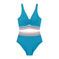 thumbnail image 4 of Two Piece Swimsuits High Waist Bikini Tied Side Tankini With Push Up Padding/BU3/M, 4 of 5