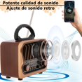 thumbnail image 4 of Radio Vintage Portátil,con Am FM SW,Recargable USB, Altavoz Bluetooth Inalámbrico, Compatible con TF, y USB,Estilo Clásico Antiguo Hi-Fi para el Hogar, Regalo, Viaje(Marrón) Marrón, 4 of 7