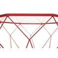thumbnail image 5 of LeisureMod Malibu Modern Octagon Glass Top Coffee Table with Geometric Base (Red), 5 of 8