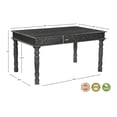 thumbnail image 2 of Taran Designs Milton 60" Carved Solid Wood Dining Table in Black, 2 of 8
