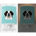 thumbnail image 2 of Checkerboard Blue Saint Bernard Ceramic Night Light, 2 of 2