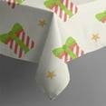 thumbnail image 5 of Christmas Square Tablecloth 60x60 Inch – Waterproof Polyester Printed Table Cover, Wrinkle Resistant & Washable for Kitchen Dining Picnic Party Decor, Single-v4-13, White, 5 of 6
