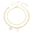 thumbnail image 1 of Uxcell Pulseras de Tobillo Iniciales en Forma de Corazón para Mujeres, Pulseras en Capa con Letra P Baño de Oro de 14K, Cadena de Letras A-Z con Caja para Regalo de Verano, Tono Dorado, 1 of 6