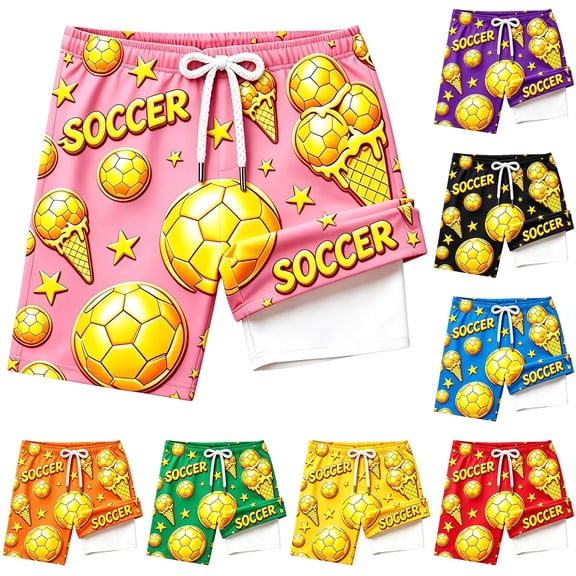 Shachafan Boys Swim Trunks With And Ice Print Double Layer Design For Kids Summer Beach Wear Swimming Suit for Boys