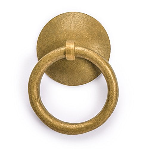 CBH Chinese Medicine Cabinet Brass Drawer Hardware Ring Pulls 1.6' - Set of 2