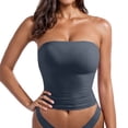 thumbnail image 1 of Tqcoqu Women Solid Color Camisole Strapless Beautiful Back Short Cultivate Oneself Integrated Type Strapless, 1 of 2