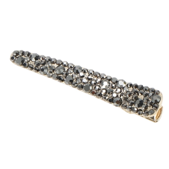 Unique Bargains 1 Pc Hair Clip Rhinestone Hair Clips Gloss Black