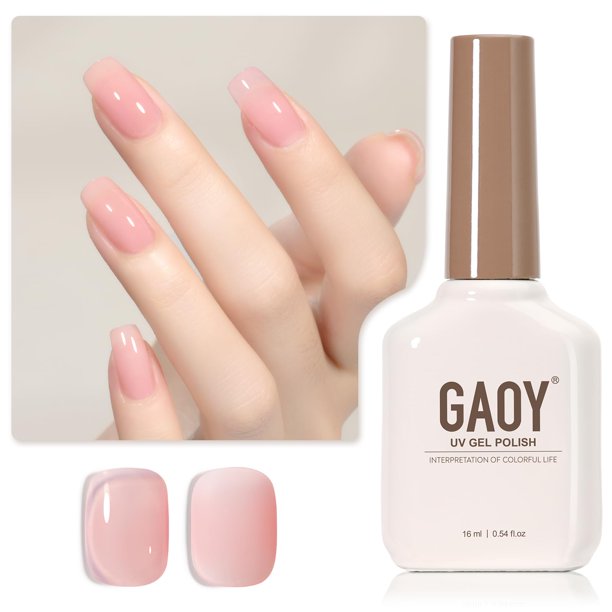 Esmalte de uñas en gel GAOY Sheer Pink Nude, 16 ml, UV Light Cure