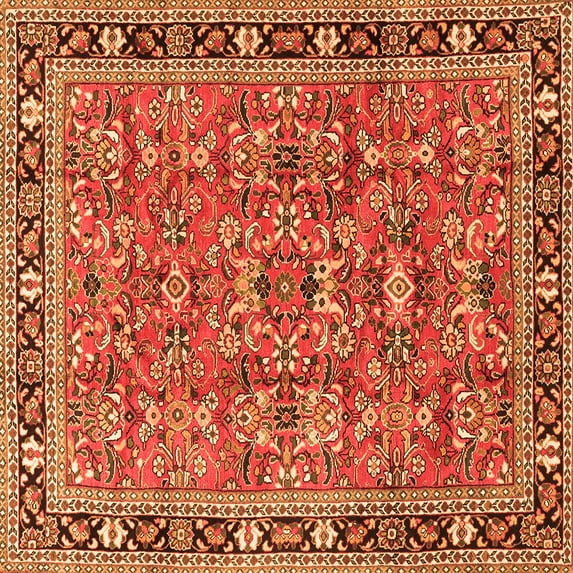 Ahgly Company Indoor Square Persian Orange Traditional Area Rugs, 6' Square