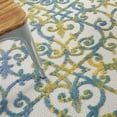 thumbnail image 4 of 5â€™ x 7â€™ Ivory and Blue Indoor Outdoor Area Rug, 4 of 6