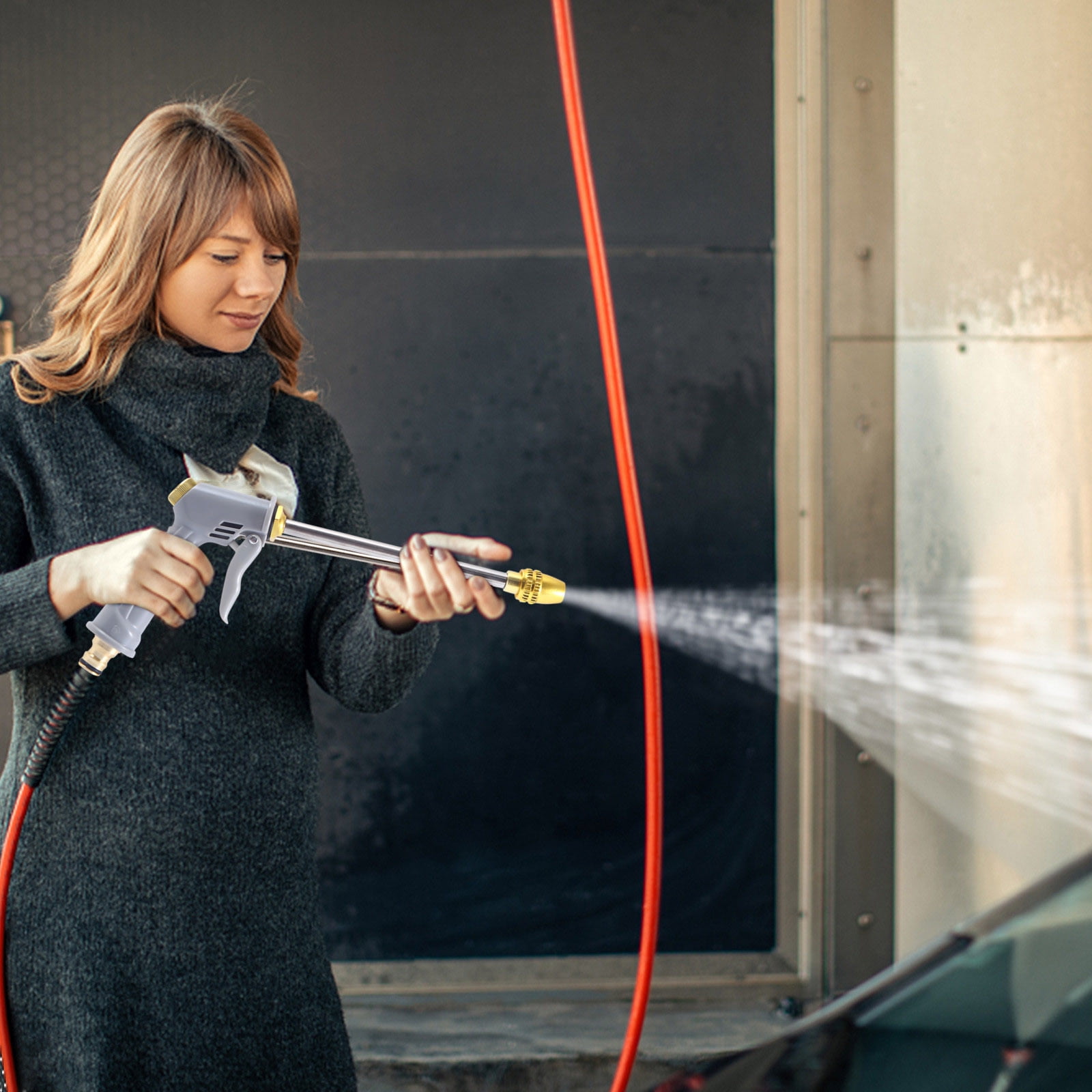Scnor Hose Nozzle in Clearance- High Pressure Water Hose Nozzle Long Spray Nozzle Garden Hose Car Wash