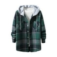thumbnail image 2 of Zysthvn Casual Jackets for Men with Hood Plaid Outdoor Winter Lightweight Mens Sport Coat Hooded with Pockets Hiking Button, 2 of 6