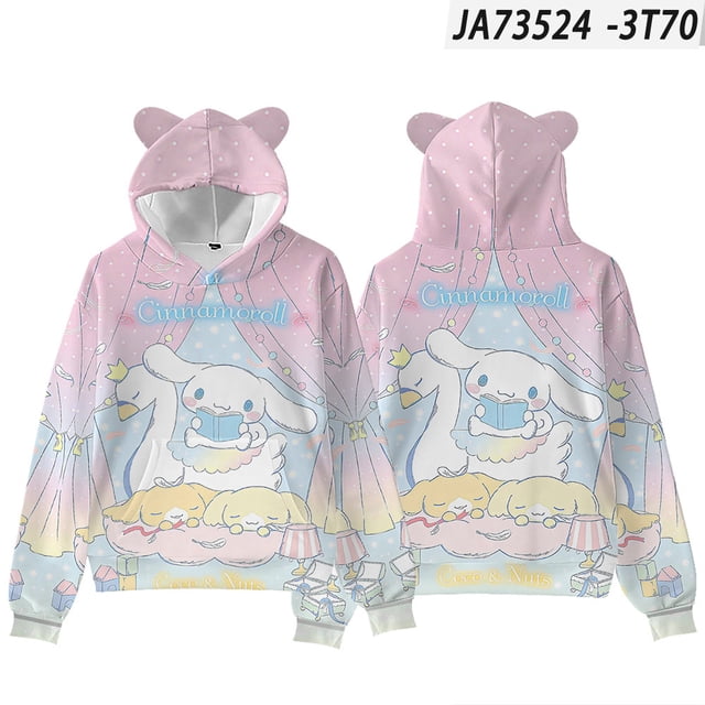 3D New Big-eareD Dog Cinnamon Dog Sanrio Cat Ear HooDeD Digital PrinteD HooDeD Sweatshirt ADult anD KiDsren's Clothing
