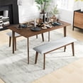 thumbnail image 2 of Abel Modern Solid Wood Walnut Kitchen & Dining Room 3 Piece Furniture Set, 2 of 7
