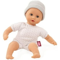 Gotz Muffin to Dress 13" Soft Body Baby Doll with Blue Sleeping Eyes and Grey Cap