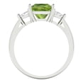thumbnail image 4 of 2.32 ctw 3 Stone Anniversary Ring for Women | Princess Cut Natural Peridot | Hyperallergenic Solid 18K White Gold, 4 of 5