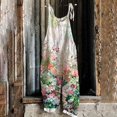 thumbnail image 2 of TIMIFIS Combinaison Femme Décontractée Imprimé Floral Sans Manches Bretelles Spaghetti Pantalon Grand, 2 of 4