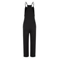 thumbnail image 4 of XWSHYW Jumpsuits for Women Casual and Elegant Jumpsuit Fashion Women Casual Cold Shoulder Jumpsuit Solid Suspender Jumpsuits Wide Pocket Leg Pant Black XL, 4 of 7