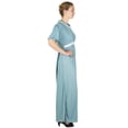 thumbnail image 4 of Sakkas Isabis Womens Casual Long Lace Modest Dress with Short Sleeves Stretchy - Mint - Medium, 4 of 5