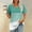 Mint Green, variant on Womens Top Casual Short Sleeve Round Neck Color Block Striped Loose Fit Tunic Tops Womens Shirt,L
