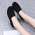thumbnail image 4 of longantii Women's Slip On Casual Walking Shoes Breathable Knit Non Slip Comfortable Lightweight Sneakers Black, 4 of 7