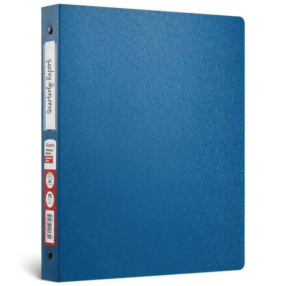 Staples 1" 3-Ring Hanging Binder Blue (ST62618)
