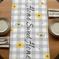 thumbnail image 5 of Table Runners 90 Inches Long Dress Scarves, Sunflowers Dog Farmhouse Coffee/Dining/Kitchen Table Runner for Living Room, Spring Watercolor Floral Stars Grey Plaid 13x90 Inch, 5 of 9