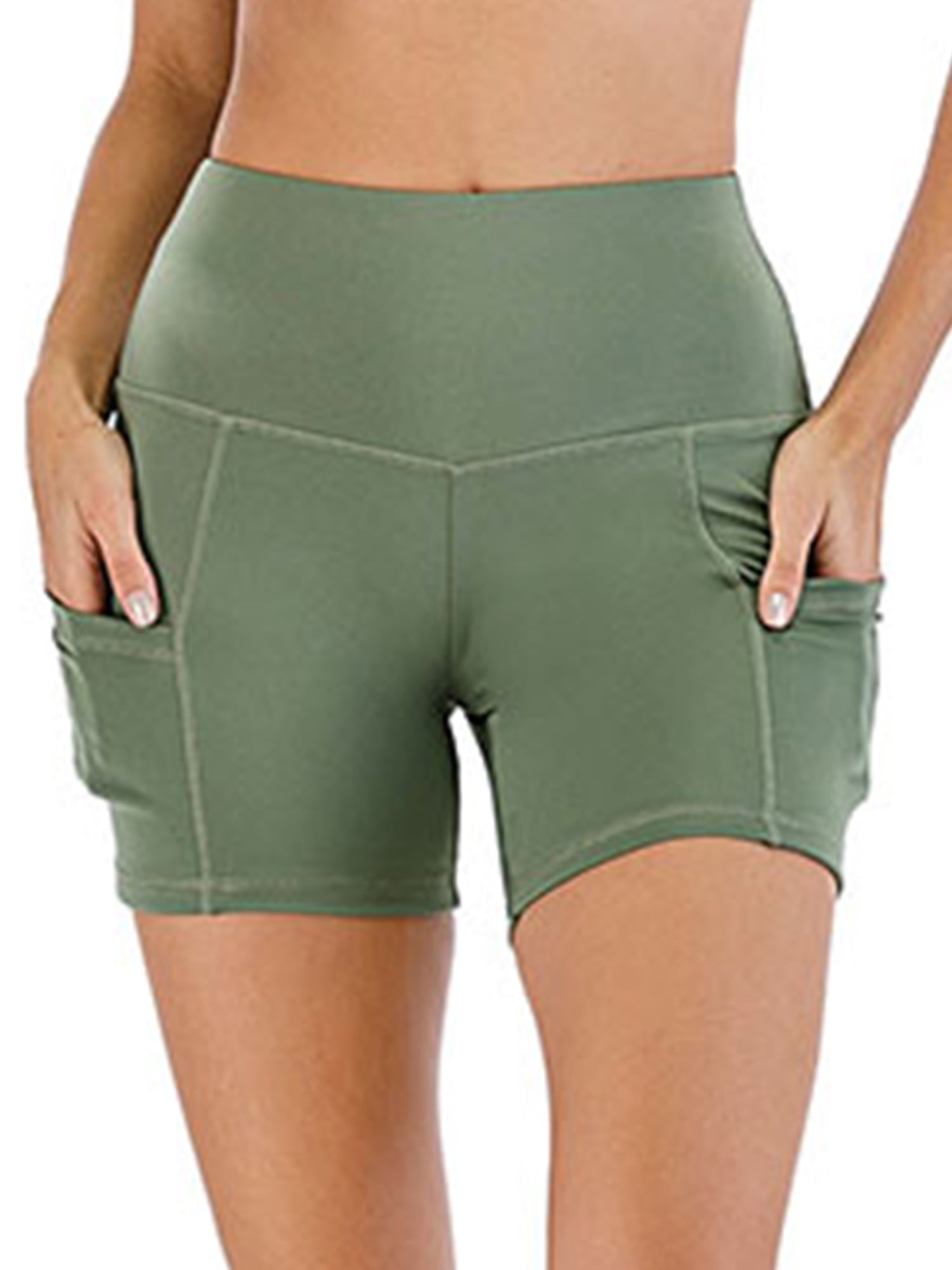 Women's Sport Shorts with Pockets High Waist Workout Shorts Gym Running