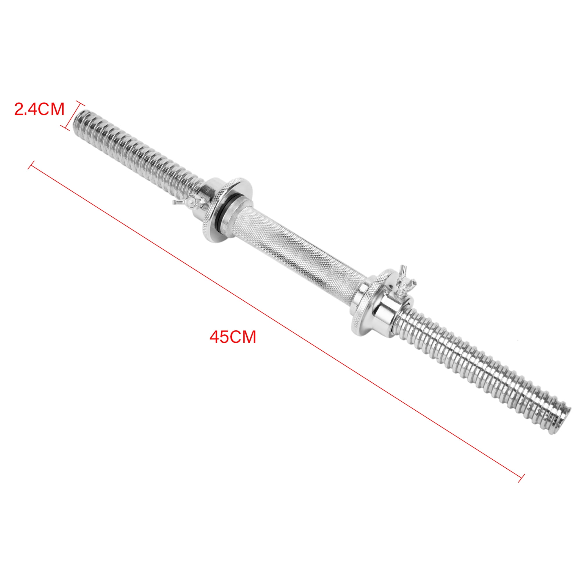 SAYFUT Barbell Dumbbell Bars Chrome Dumbbell Handles Weight Lifting Spinlock Collar Set for Gym Barbells Dumbbell Bars Strength Training, Length 17.77''/ 45cm, Safety nut