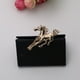 thumbnail image 4 of 2 broches de caballo corriendo de plata y oro, joyería de animales, regalos de disfraces, 4 of 9