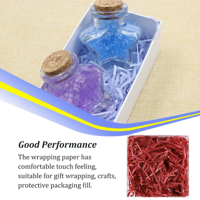 1 Pack de Papier Raffia Coloré pour Confettis, Décoration d'Emballage Pratique pour Mariage, Fête, Pâques, Nouvel An, Rouge Vin