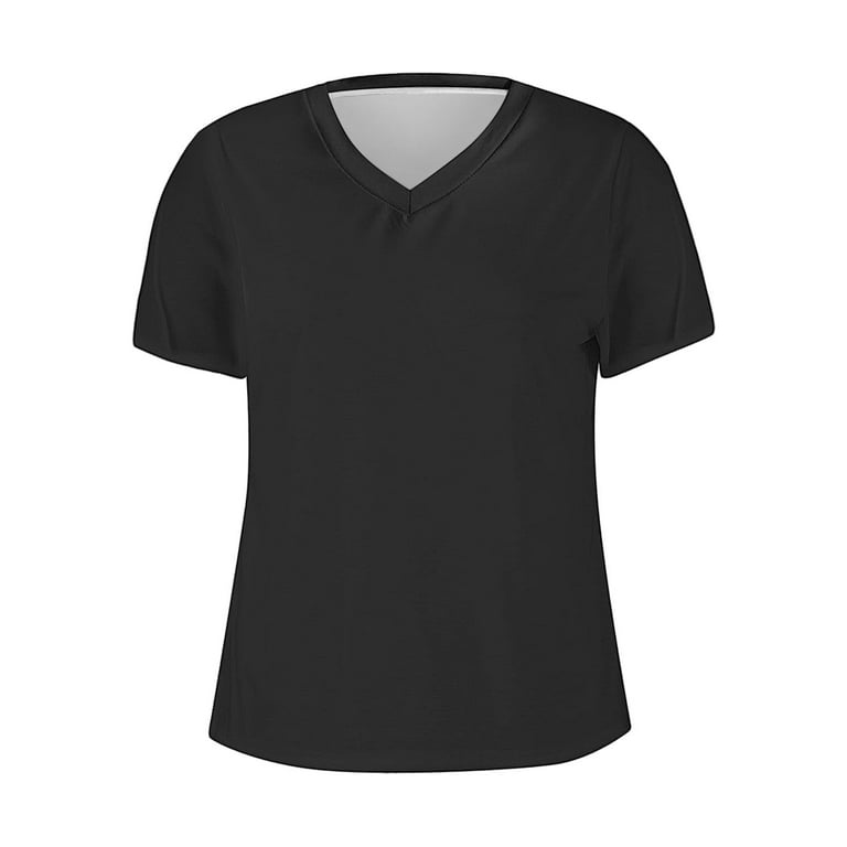XIAfhje Women T Shirt Sale V Neck Summer Tops Short Sleeve