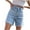Sky Blue, variant on Womens Jean Shorts Button Ruffle Casual Shorts with Pockets Trendy High Rise Denim Shorts