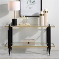 thumbnail image 6 of Uttermost Empire Contemporary Iron Metal/Glass Console Table in Gold/Clear, 6 of 6