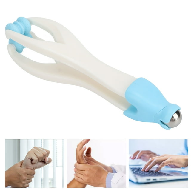 Appareil de Massage des Articulations des Doigts, Rouleau de Massage des Mains des Doigts Durable Design Courbé Matériau ABS Masseur pour Doigts Raides pour Intérieur Vert, Bleu