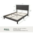 thumbnail image 3 of Amolife Full Linen Fabric Upholstered Platform Bed Frame with Adjustable Headboard, Diamond Button Tufted Style, Dark Grey, 3 of 8