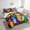 Yellow Blue Red, variant on 3D Construction 7 Pcs Comforter Set twin, Building Blocks Bedding , Rainbow Colorful Toy Brick Sheet Set Bed in A Bag Funny Patchwork Geometric Rectangle Quilt
