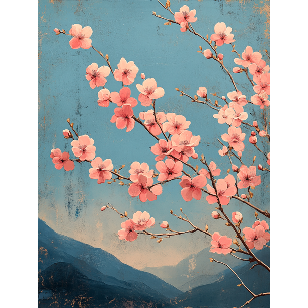 Qisvanset 12x16 Inch Antique Blossom Tree Canvas Wall Art, Landscape Vintage Art Modern Farmhouse Home Decor