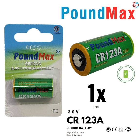 PoundMax CR123A CR123 3.0v Lithium Camera Battery - 1 Count